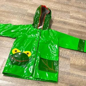 Kidorable boys girls green raincoat with Frog Sz 3T spring